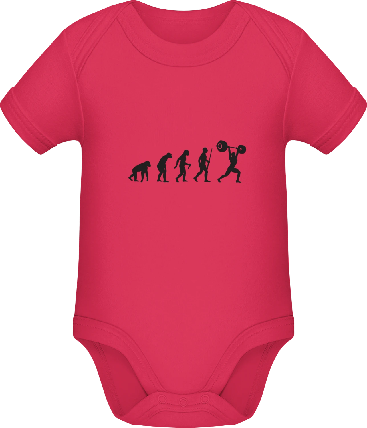 Evolution Of Weight Lifter - Sorbet Sonar SSL organic babybodsuit - Front