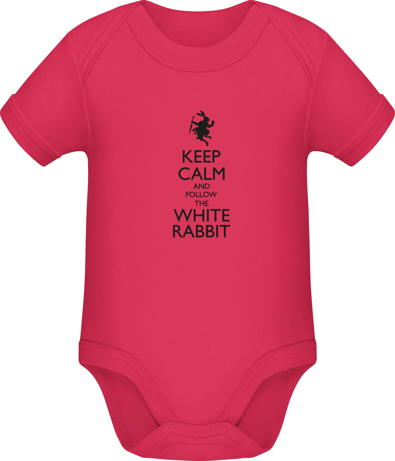 Keep Calm And Follow The White Rabbit - Sorbet Sonar SSL organic babybodsuit - Front