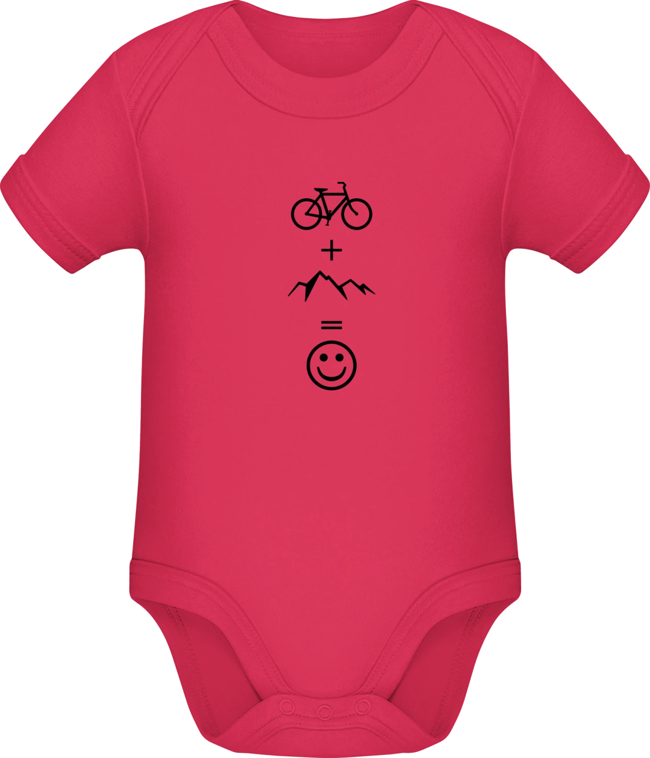 Bike And Mountains Make Me Happy - Sorbet Sonar SSL organic babybodsuit - Front