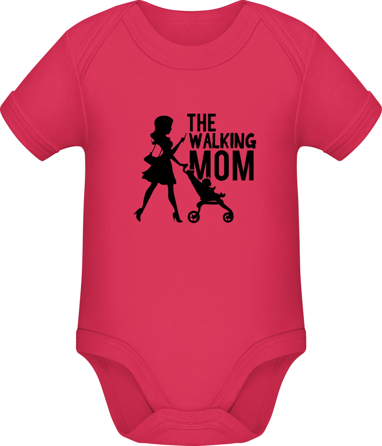 The Walking Mom Mobile phone - Sorbet Sonar SSL organic babybodsuit - Front