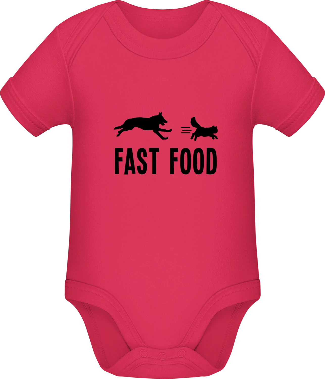 Fast Food Dog Cat - Sorbet Sonar SSL organic babybodsuit - Front