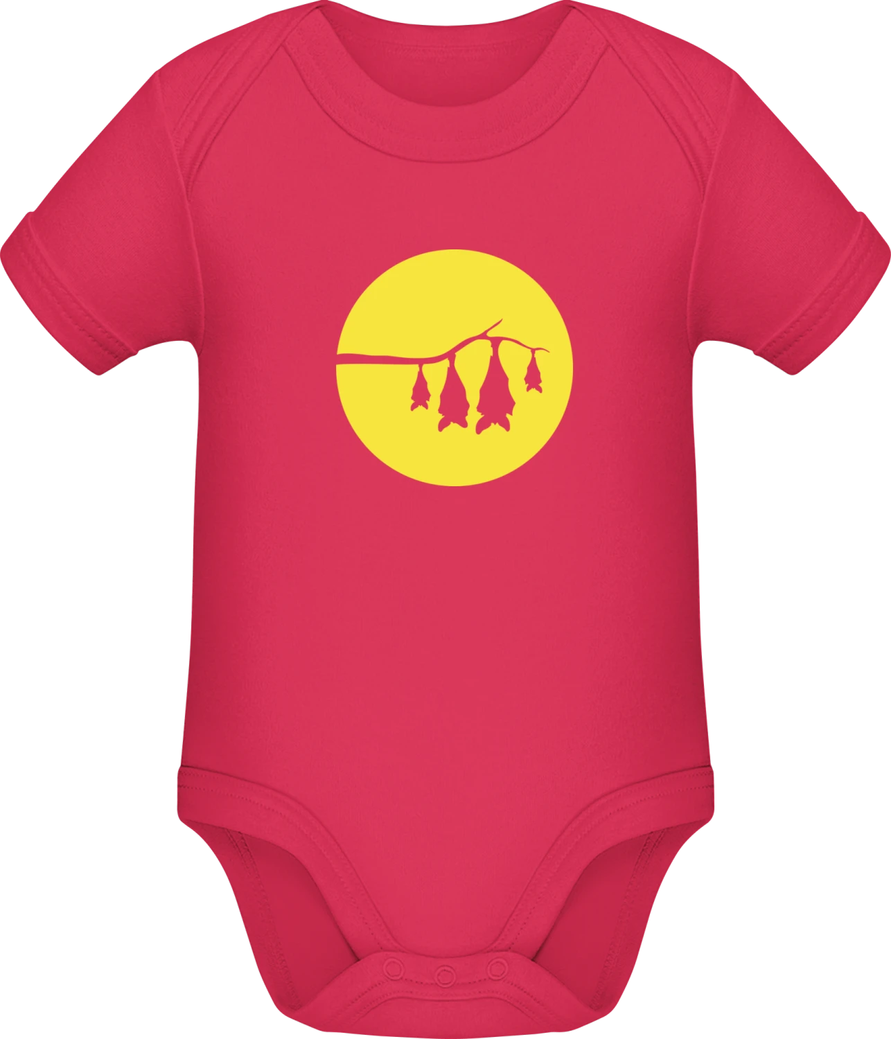 Bat Family Moonlight - Sorbet Sonar SSL organic babybodsuit - Front