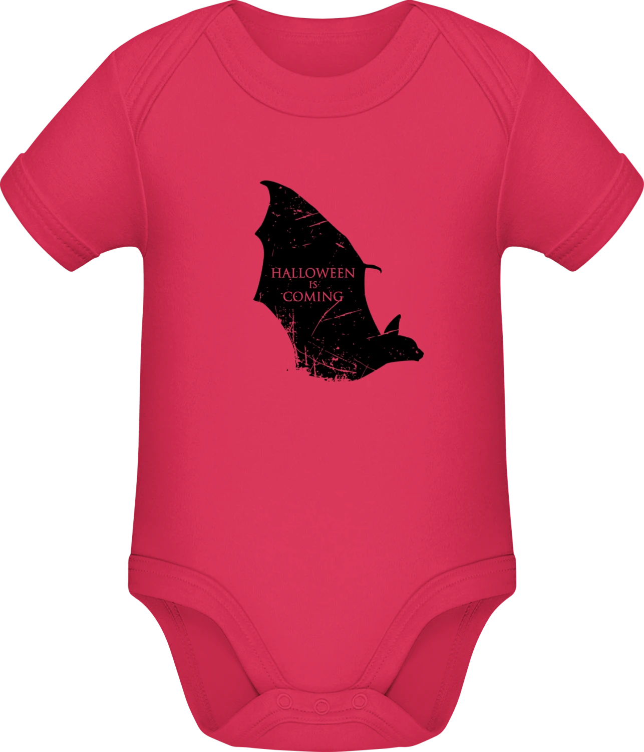 Halloween Is Coming Bat - Sorbet Sonar SSL organic babybodsuit - Front