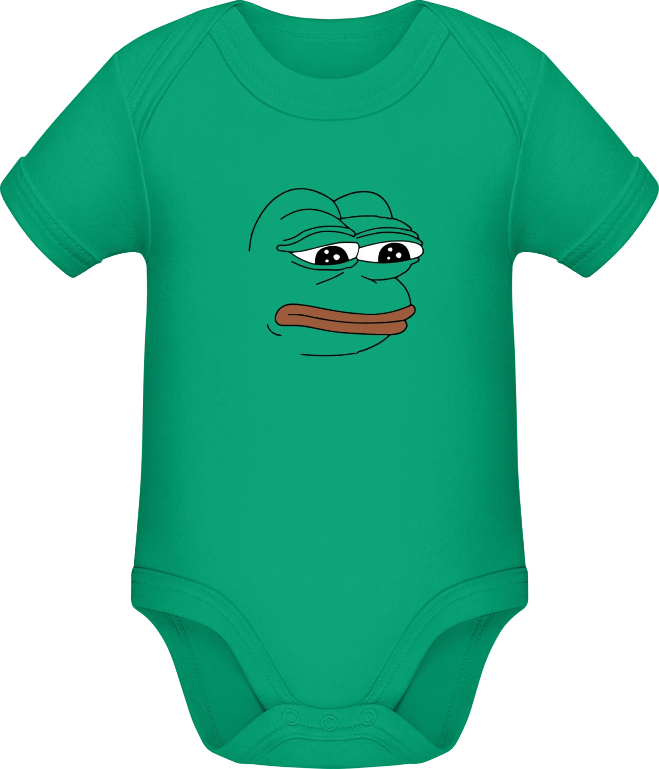 Pepe the Frog Meme - Kelly Green Sonar SSL organic babybodsuit - Front