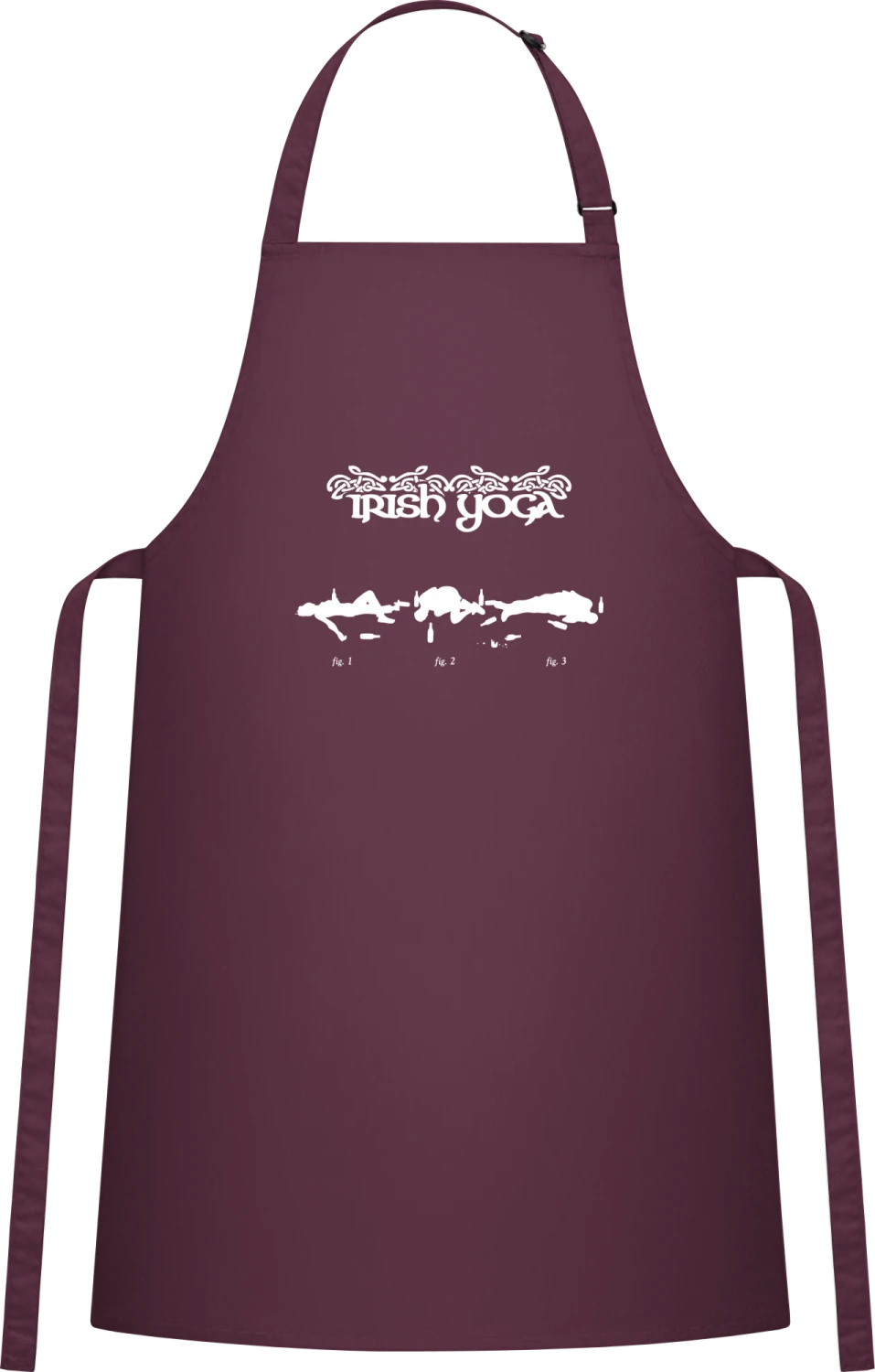 Irish Yoga - Aubergine Cotton Bib Apron - Front