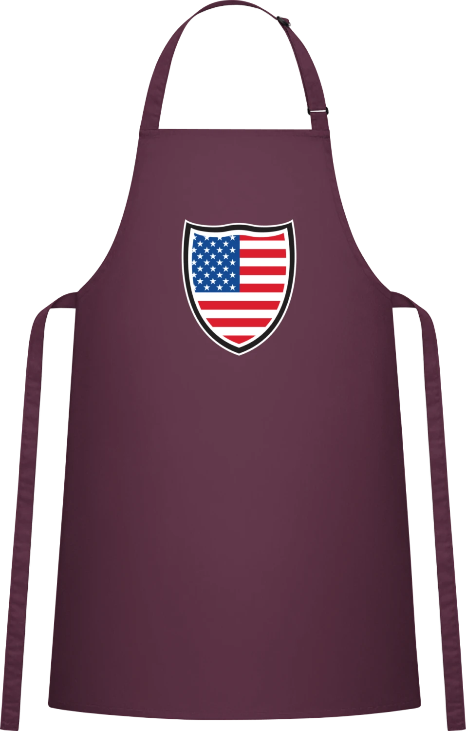 USA Shield Flag - Aubergine Cotton Bib Apron - Front