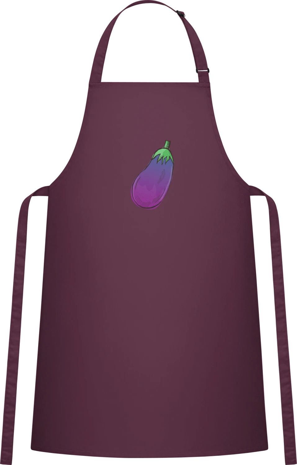 Eggplant - Aubergine Cotton Bib Apron - Front