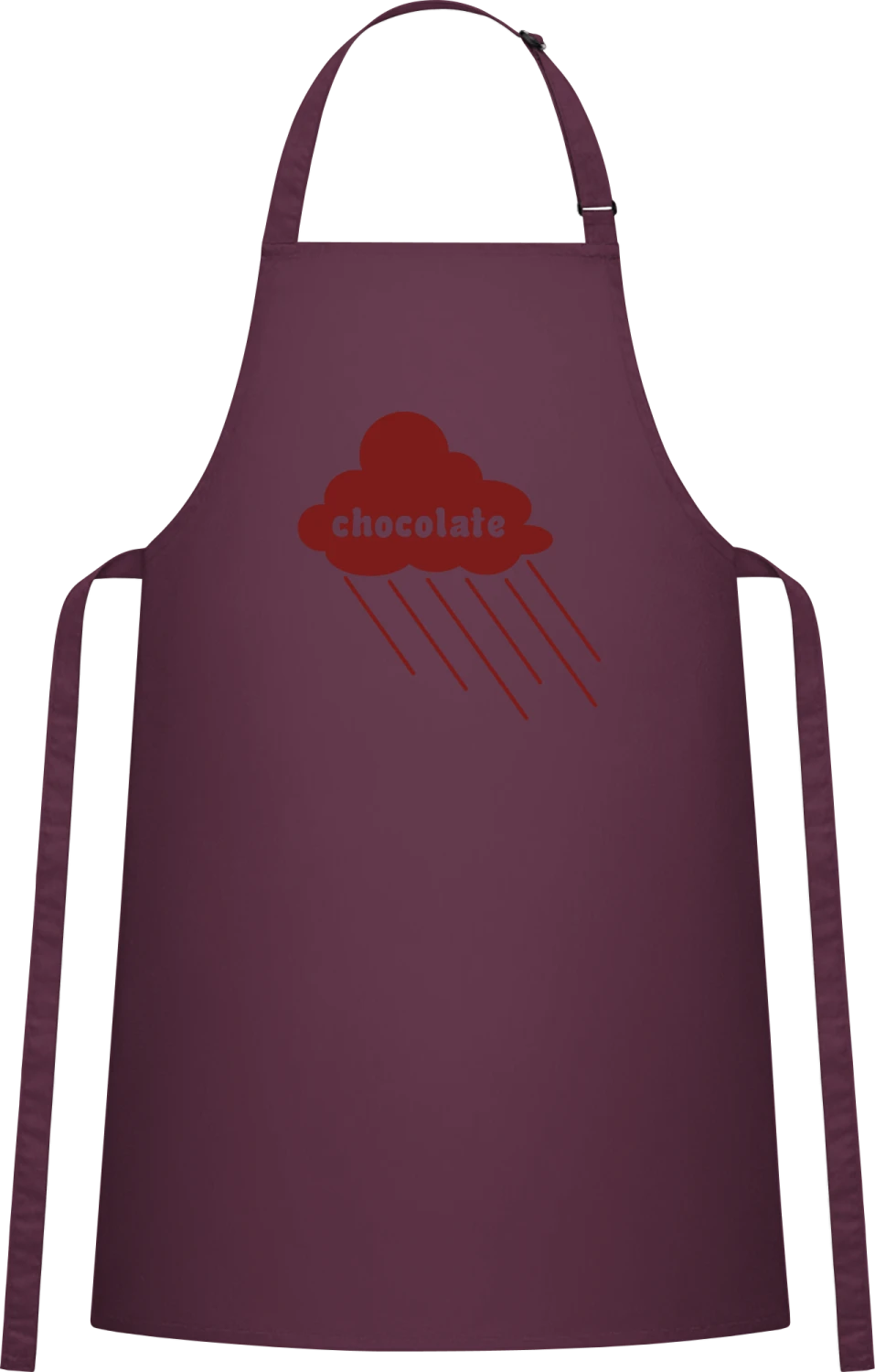 Chocolate Cloud - Aubergine Cotton Bib Apron - Front