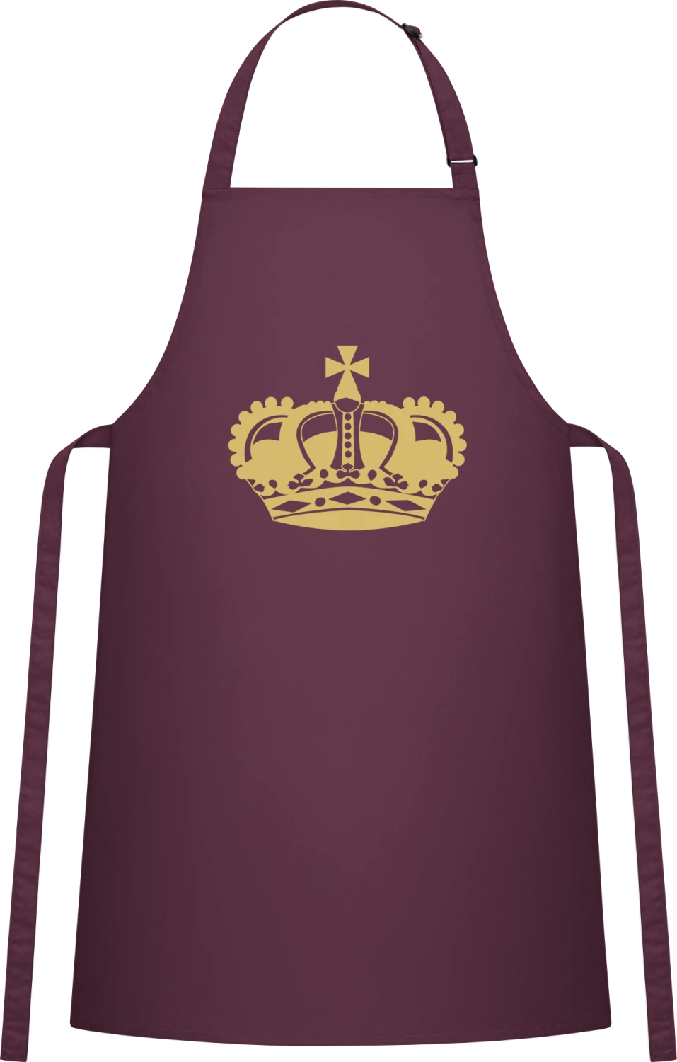 Crown - Aubergine Cotton Bib Apron - Front