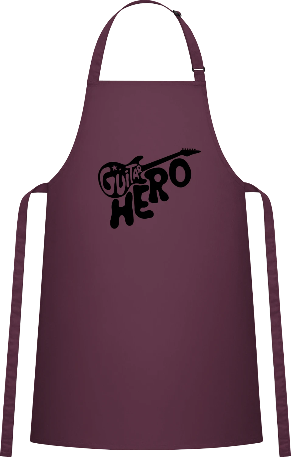 Guitar Hero Logo - Aubergine Cotton Bib Apron - Front