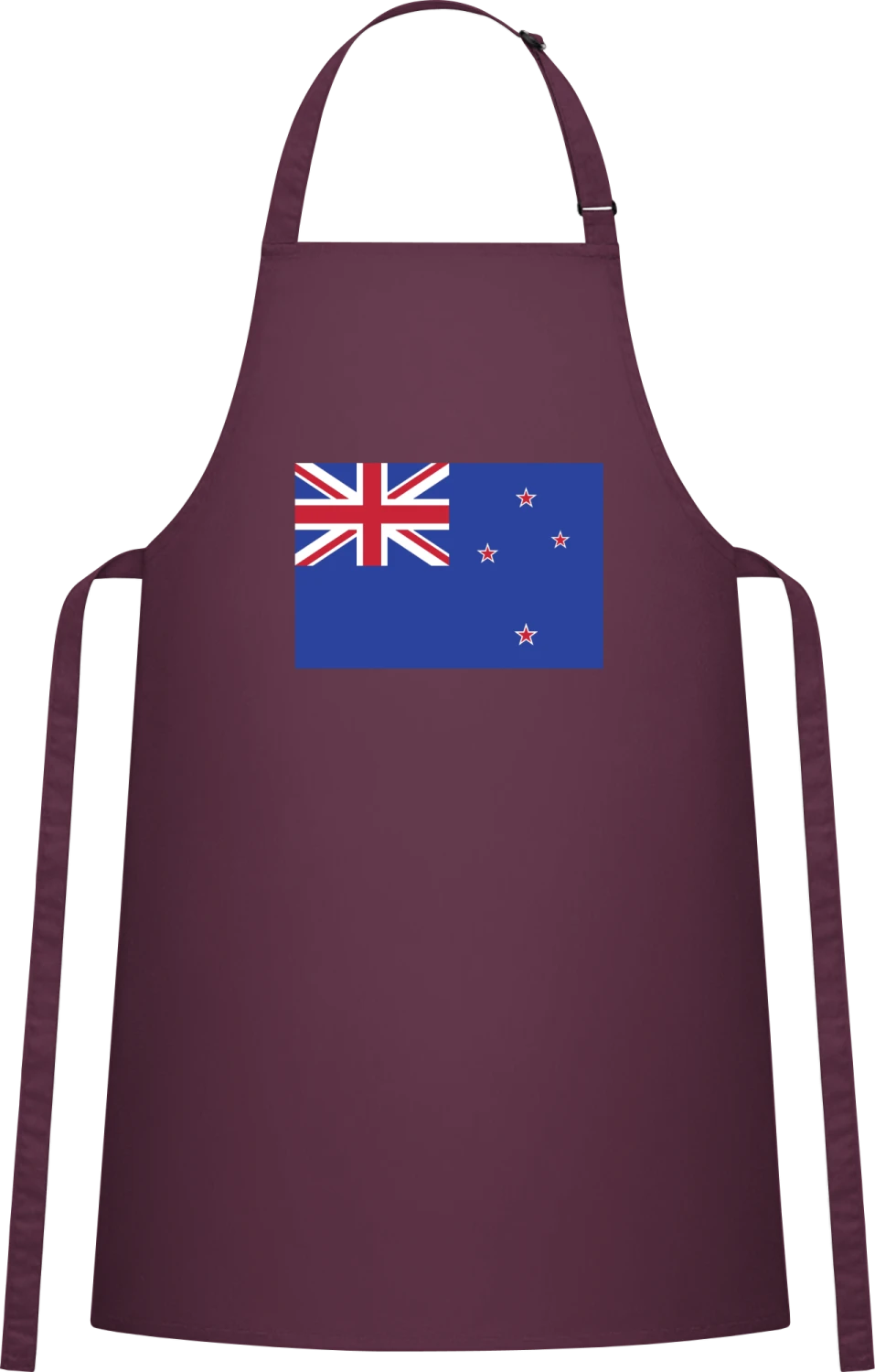 New Zeeland Flag - Aubergine Cotton Bib Apron - Front