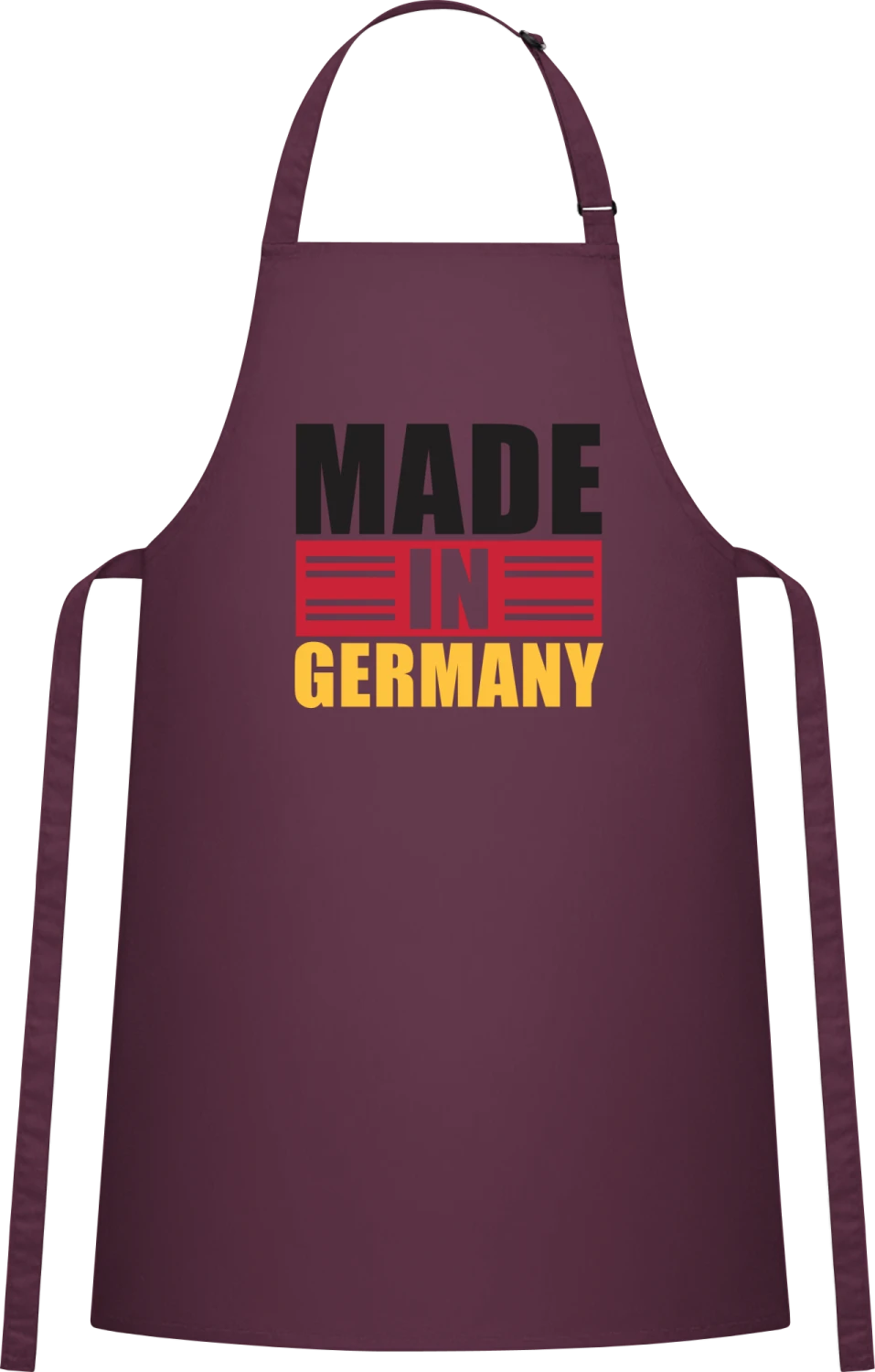 Made In Germany Typo - Aubergine Cotton Bib Apron - Front