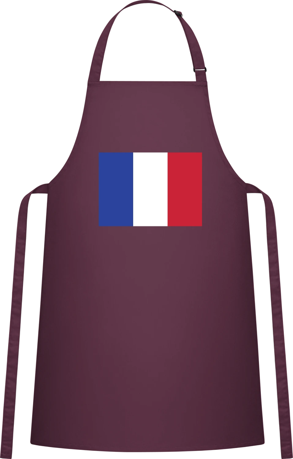 France Flag - Aubergine Cotton Bib Apron - Front