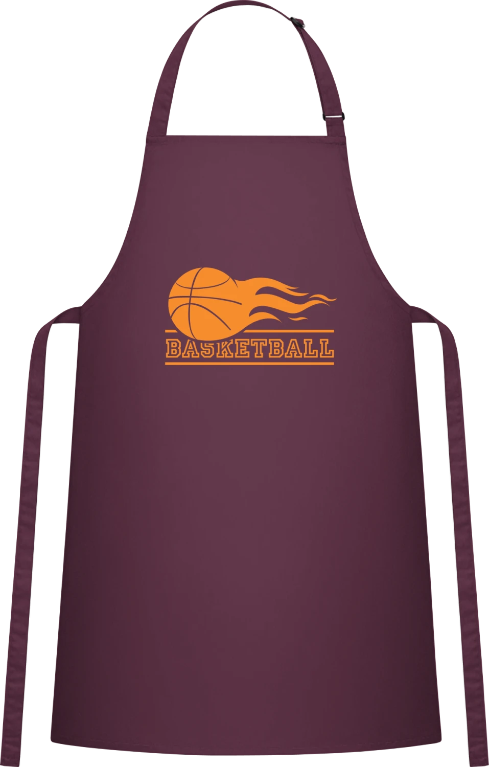 Basketball - Aubergine Cotton Bib Apron - Front