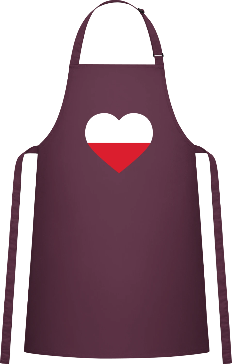 Poland Heart Flag - Aubergine Cotton Bib Apron - Front