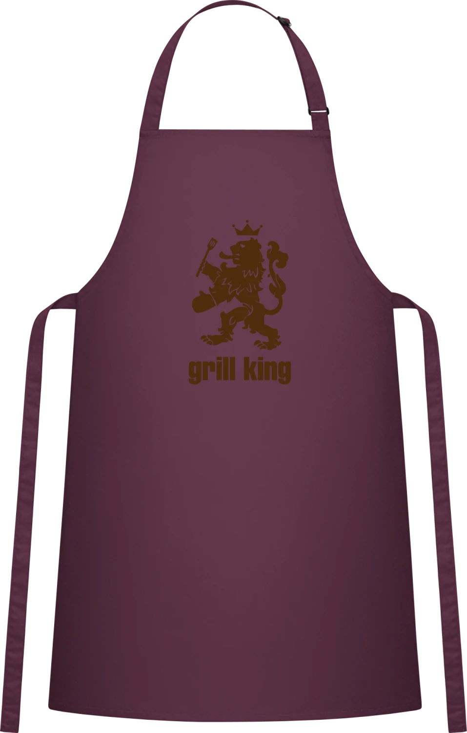 The Grill King - Aubergine Cotton Bib Apron - Front