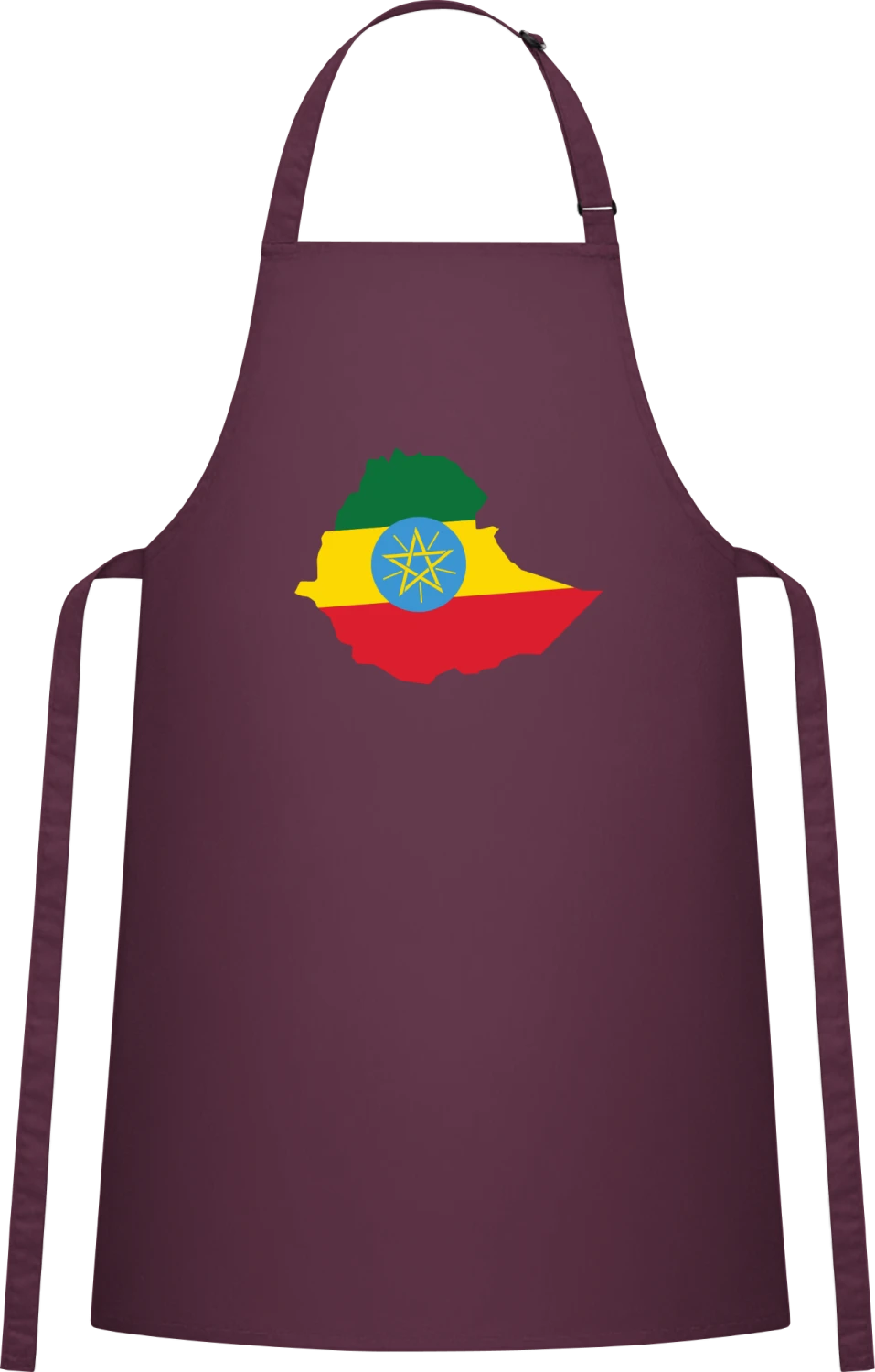 Ethiopia - Aubergine Cotton Bib Apron - Front