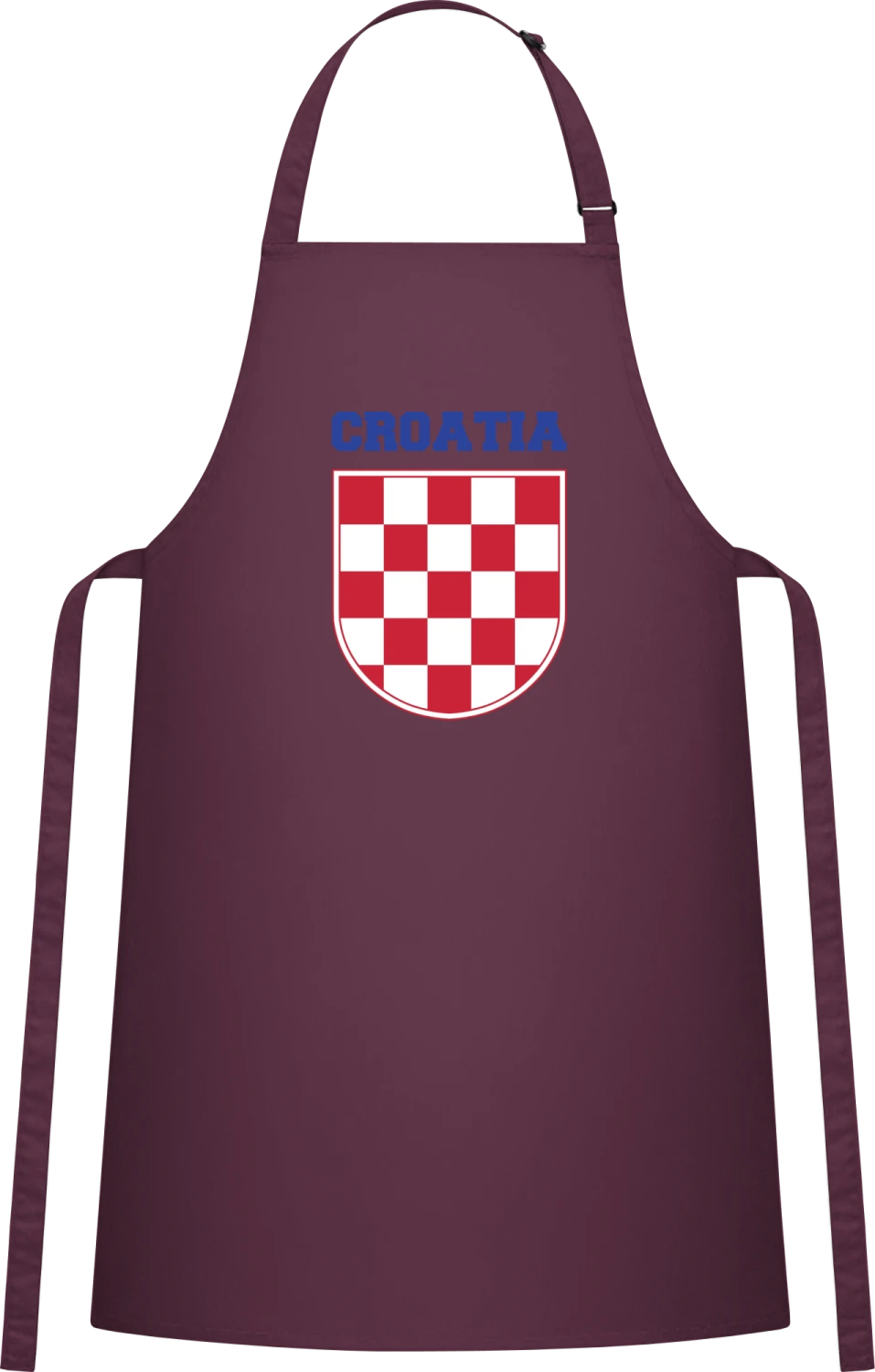 Croatia Flag Shield - Aubergine Cotton Bib Apron - Front