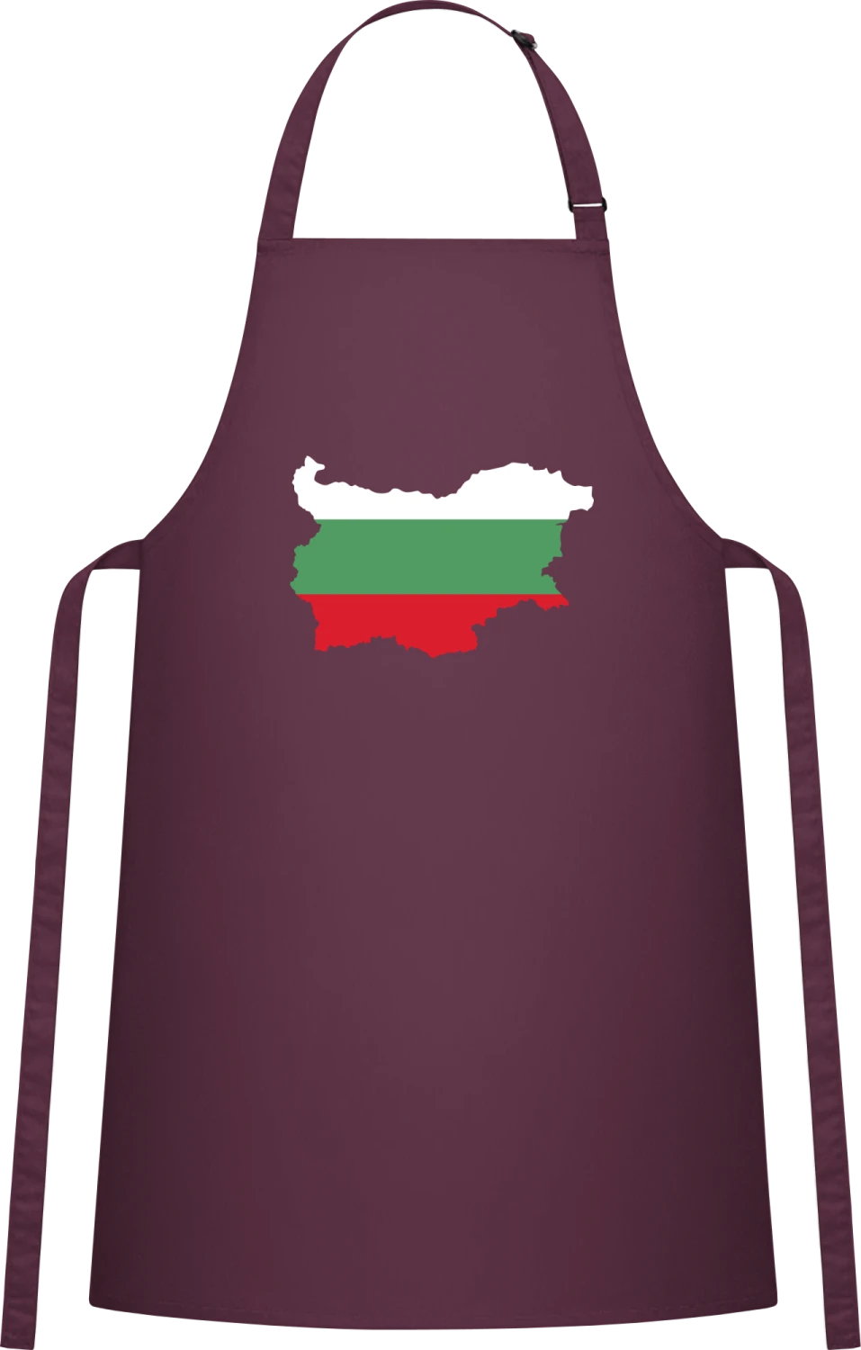 Bulgaria Map - Aubergine Cotton Bib Apron - Front