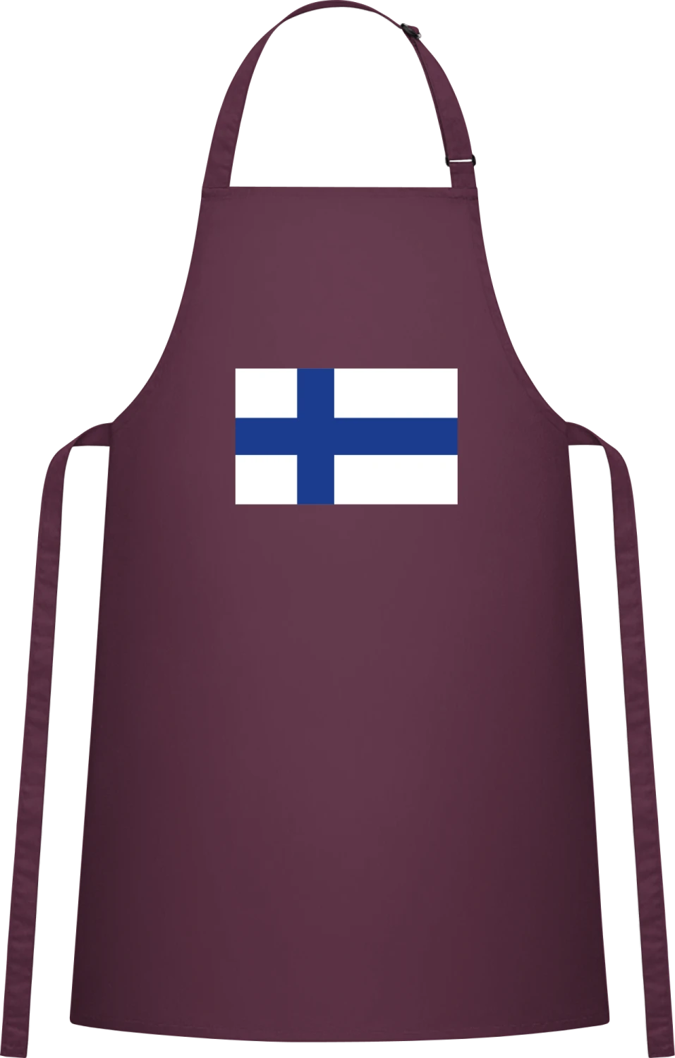 Finland Flag - Aubergine Cotton Bib Apron - Front