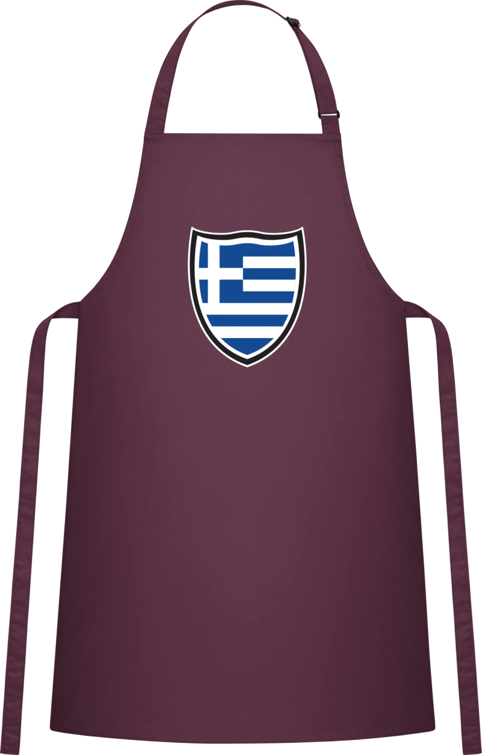 Greece Shield Flag - Aubergine Cotton Bib Apron - Front