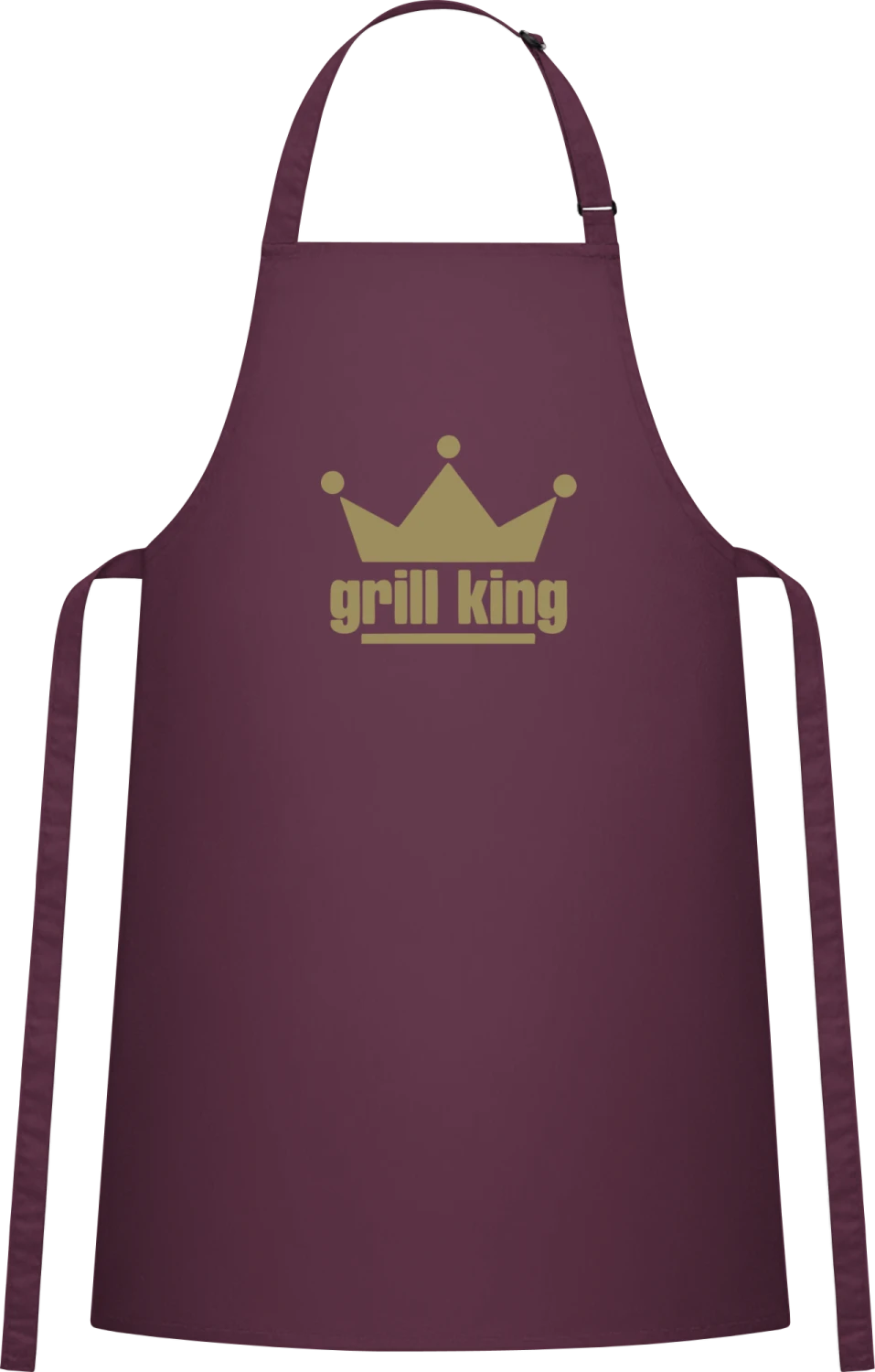 Grill King - Aubergine Cotton Bib Apron - Front