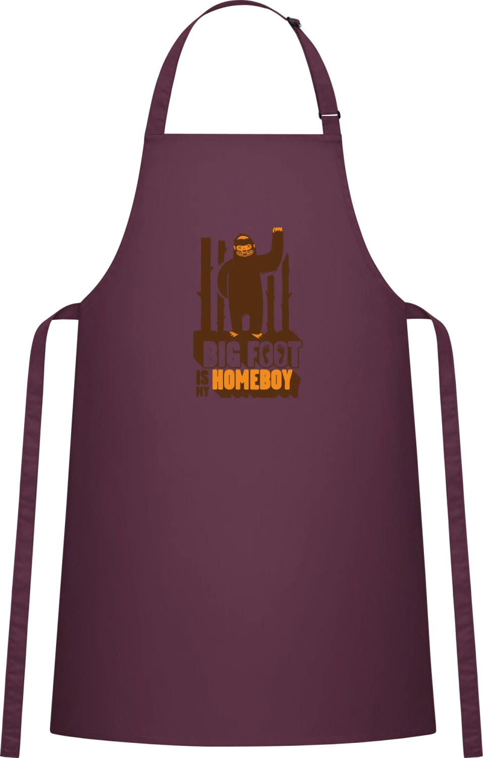 Bigfoot Homeboy - Aubergine Cotton Bib Apron - Front