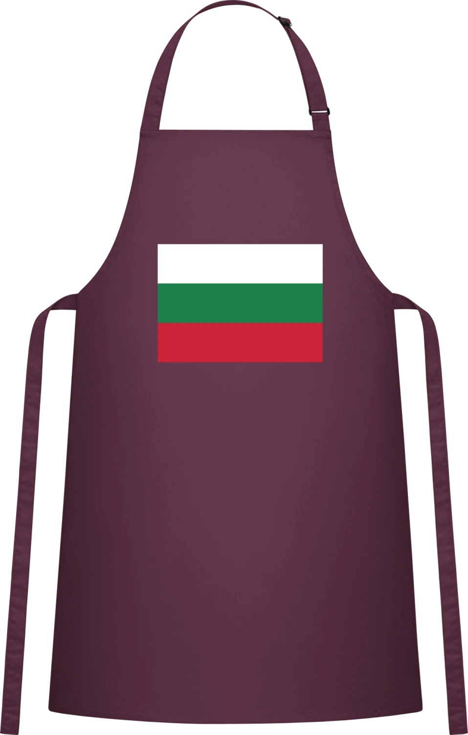 Bulgaria Flag - Aubergine Cotton Bib Apron - Front