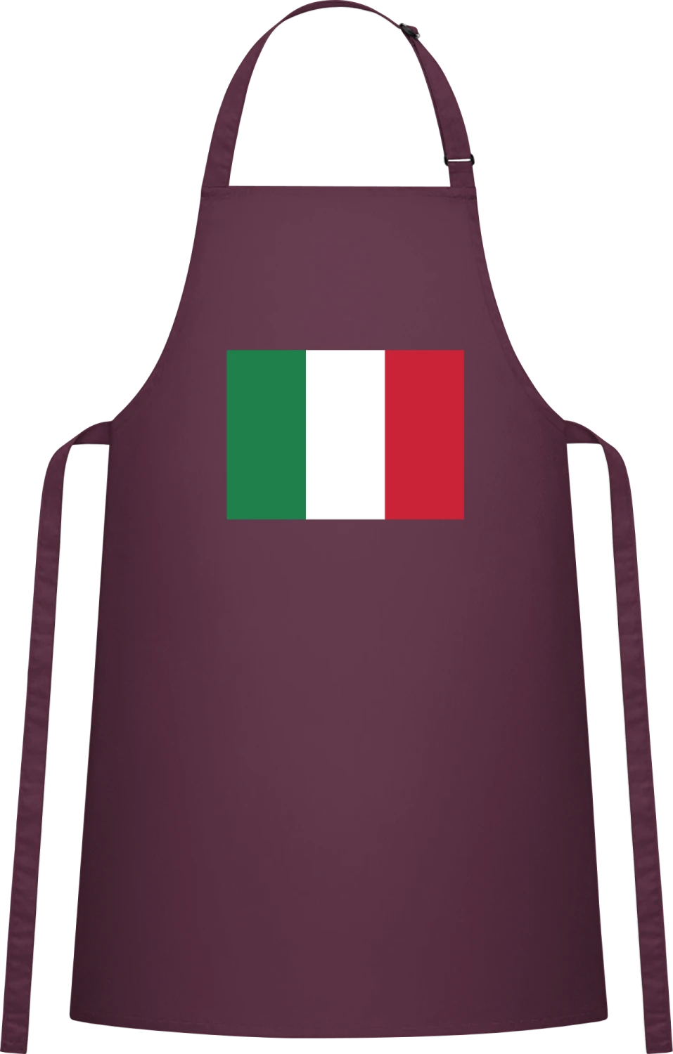 Italy Flag - Aubergine Cotton Bib Apron - Front