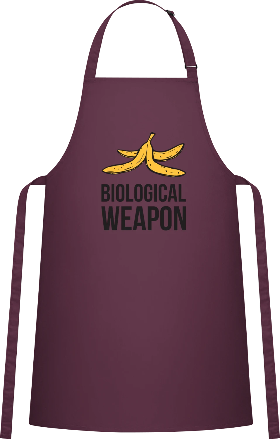 Biological Weapon - Aubergine Cotton Bib Apron - Front