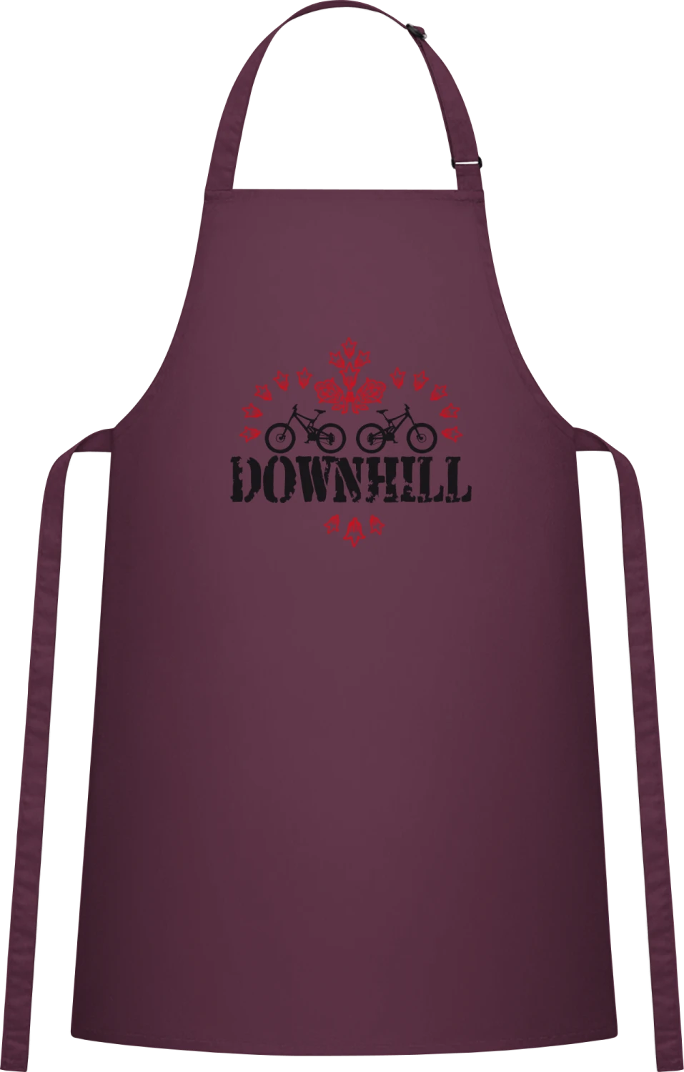 Downhill - Aubergine Cotton Bib Apron - Front