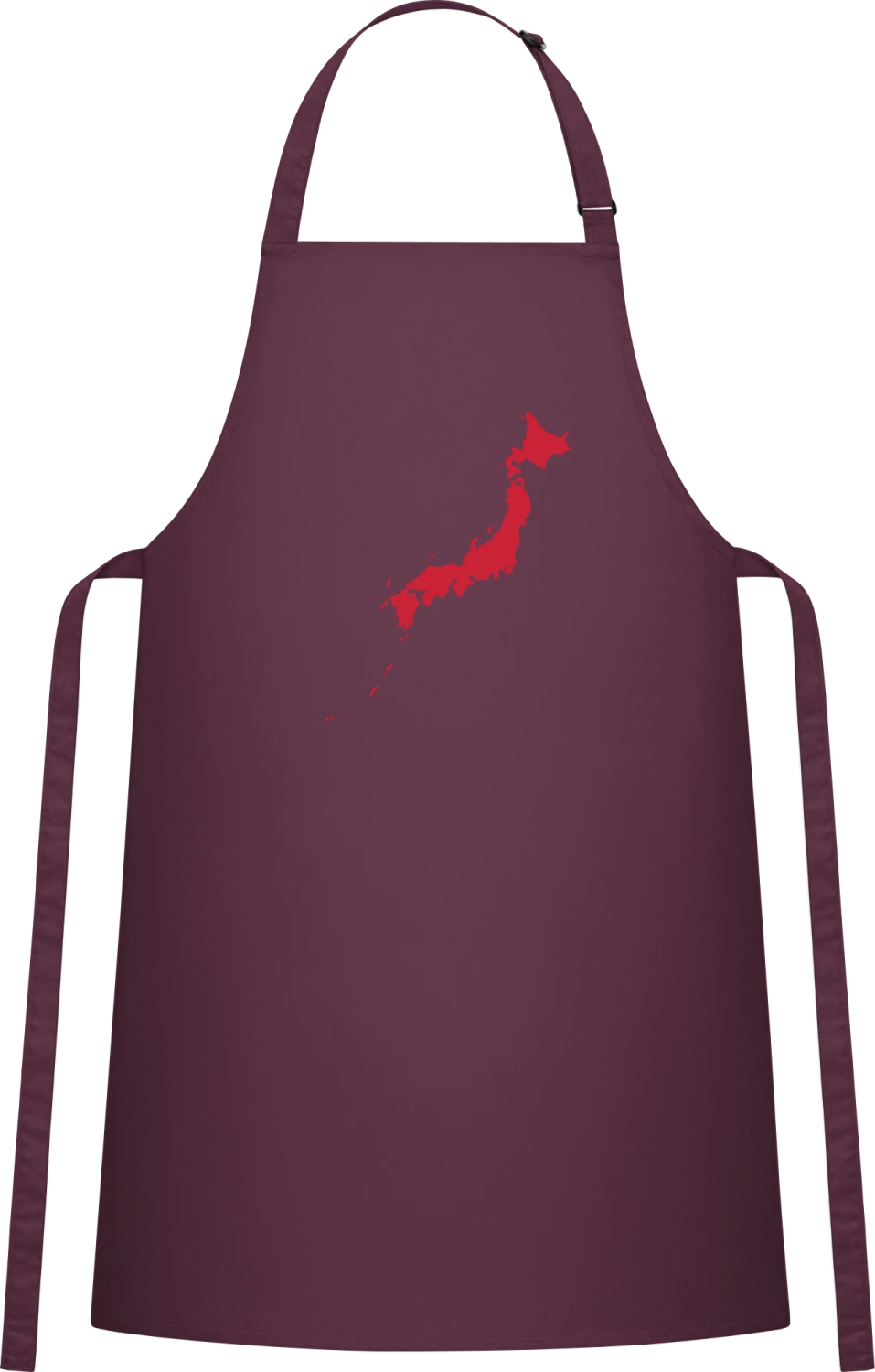 Japan Country - Aubergine Cotton Bib Apron - Front