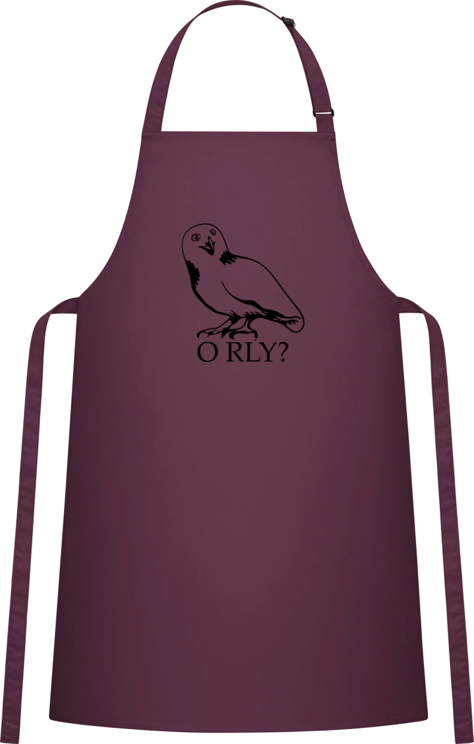 O Rly - Aubergine Cotton Bib Apron - Front