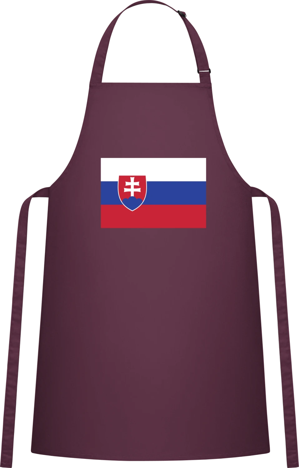 Slovakia Flag - Aubergine Cotton Bib Apron - Front