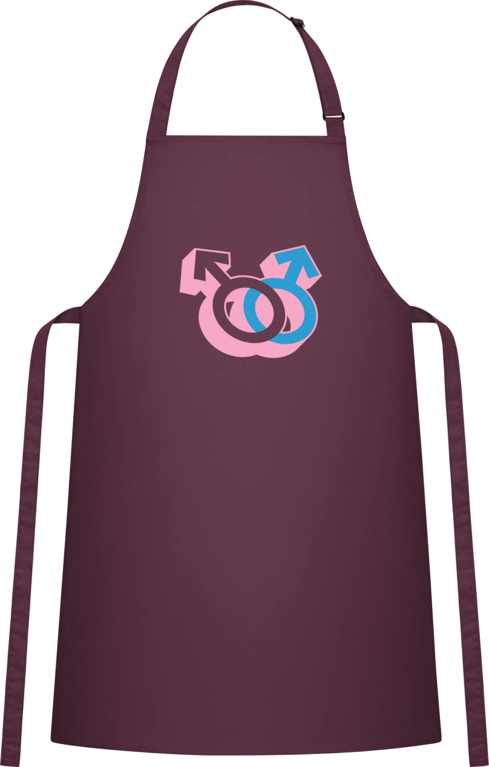 Gay Love - Aubergine Cotton Bib Apron - Front