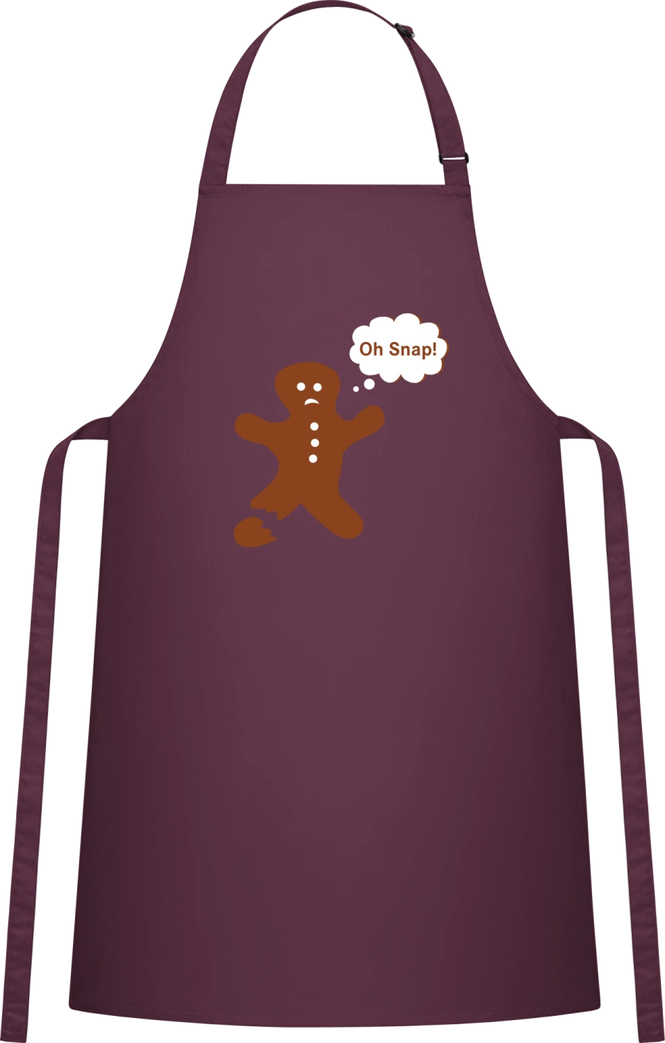 Oh Snap - Aubergine Cotton Bib Apron - Front