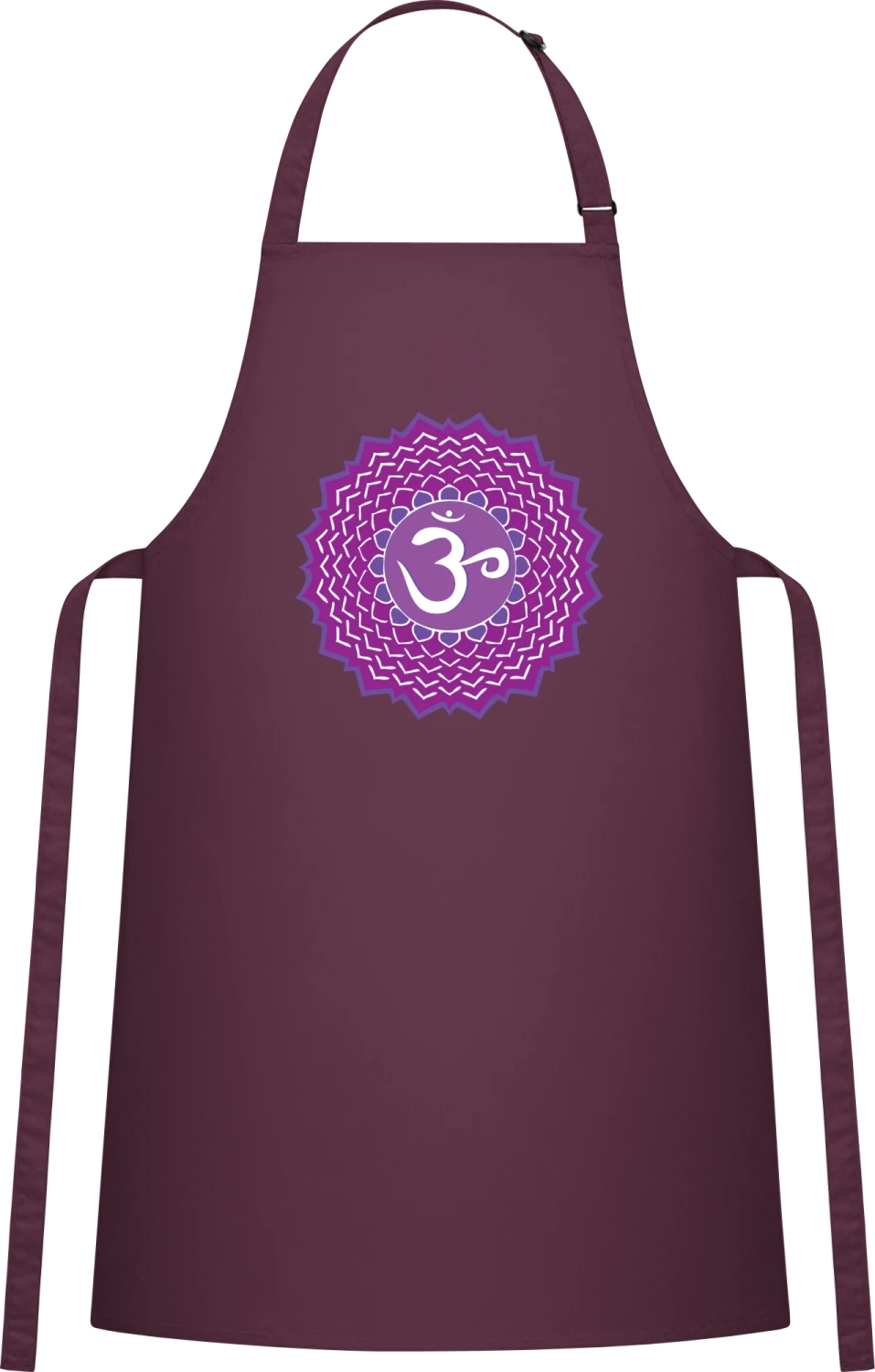 Chakra Sahasrara - Aubergine Cotton Bib Apron - Front