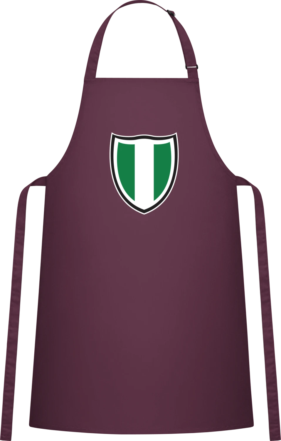 Nigeria Shield Flag - Aubergine Cotton Bib Apron - Front