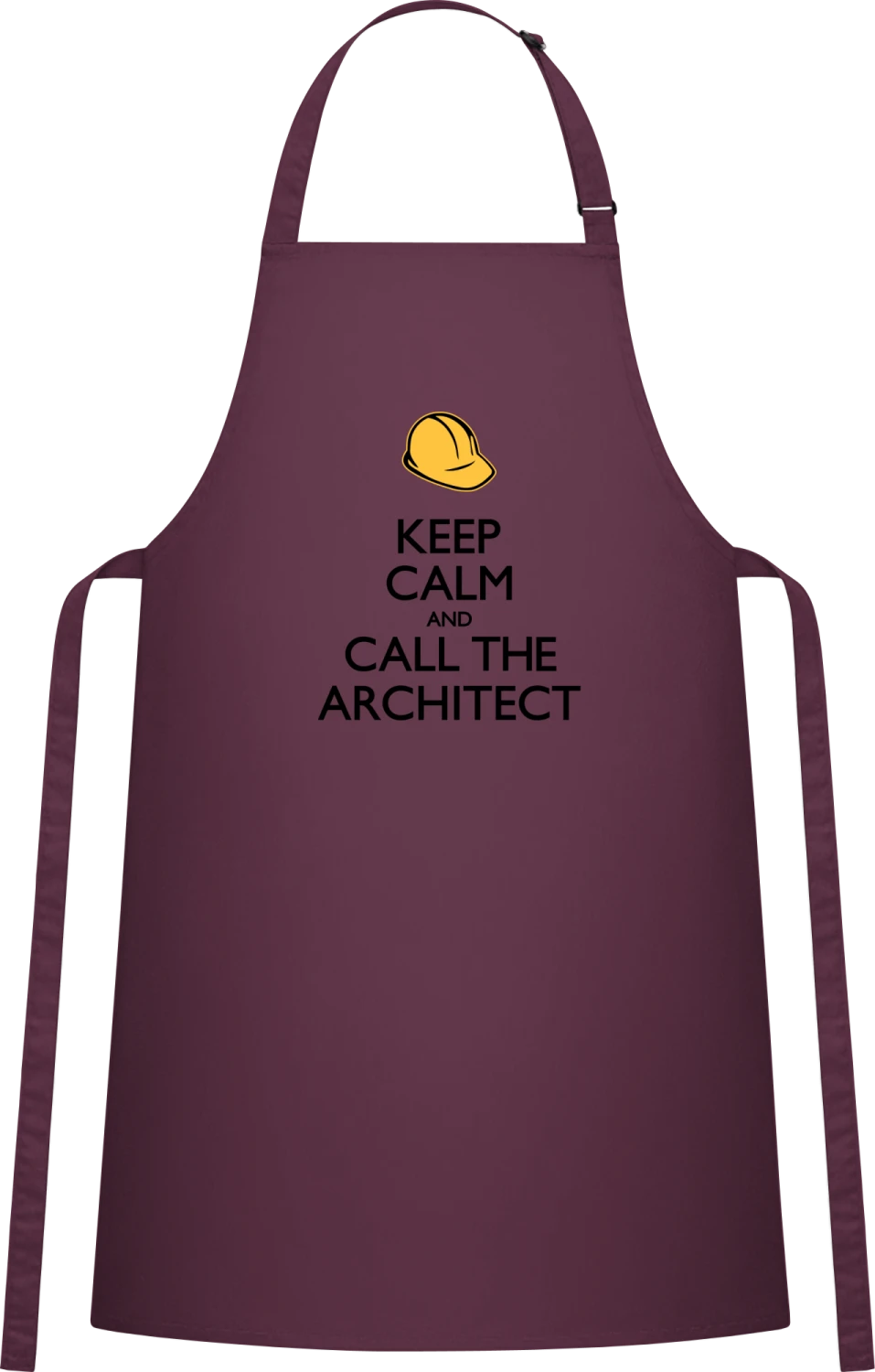 Keep Calm And Call The Architect - Aubergine Cotton Bib Apron - Front