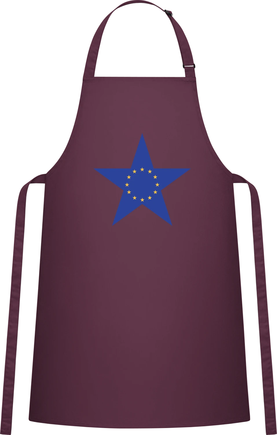 European Star - Aubergine Cotton Bib Apron - Front