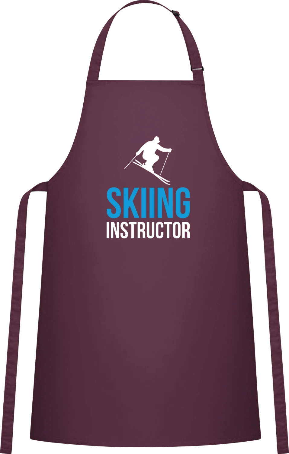 Skiing Instructor - Aubergine Cotton Bib Apron - Front