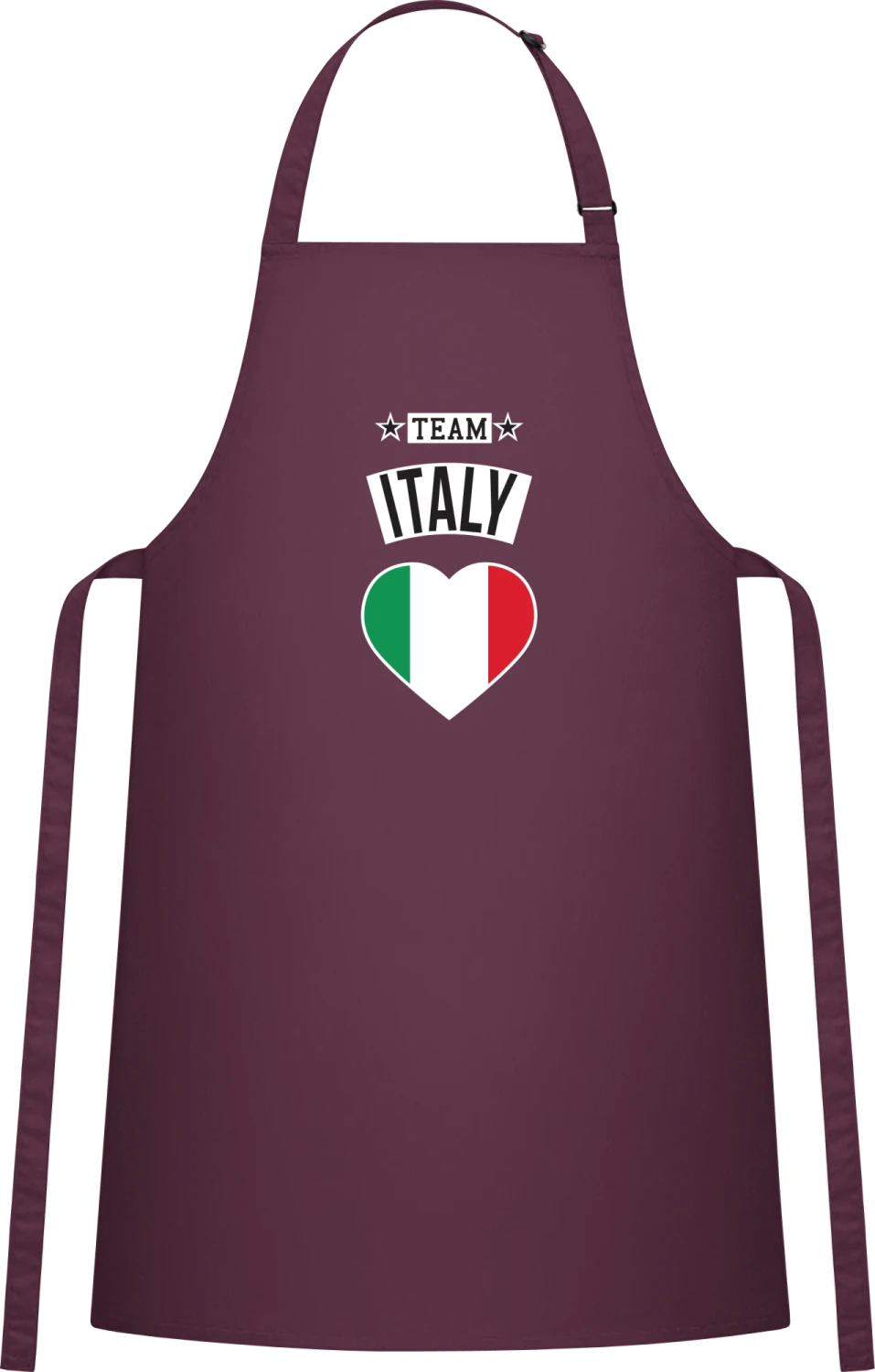 Team Italy - Aubergine Cotton Bib Apron - Front