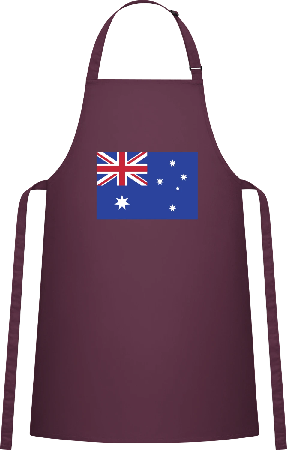 Australia Flag - Aubergine Cotton Bib Apron - Front