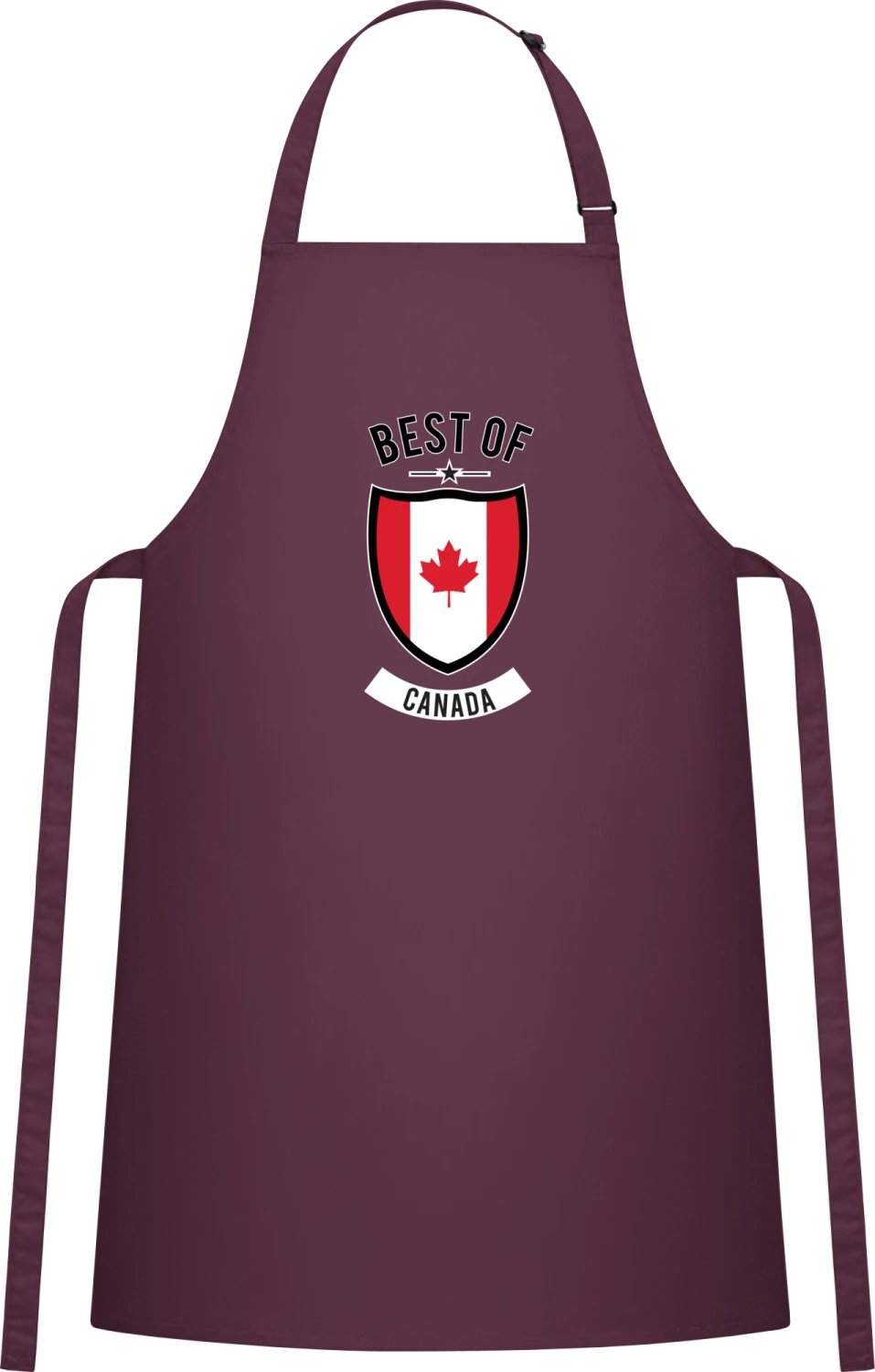 Best of Canada - Aubergine Cotton Bib Apron - Front