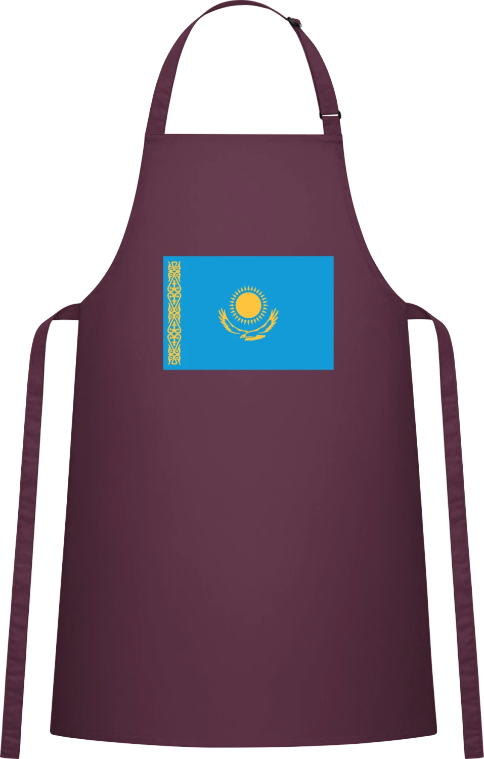 Flag of Kazakhstan - Aubergine Cotton Bib Apron - Front