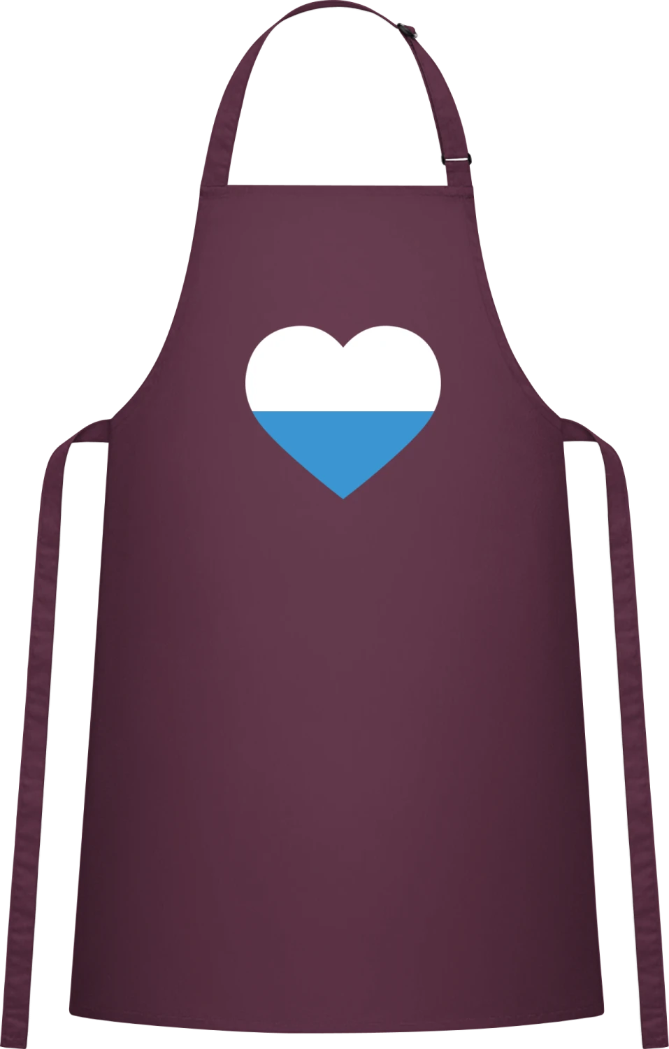 San Marino Heart Flag - Aubergine Cotton Bib Apron - Front