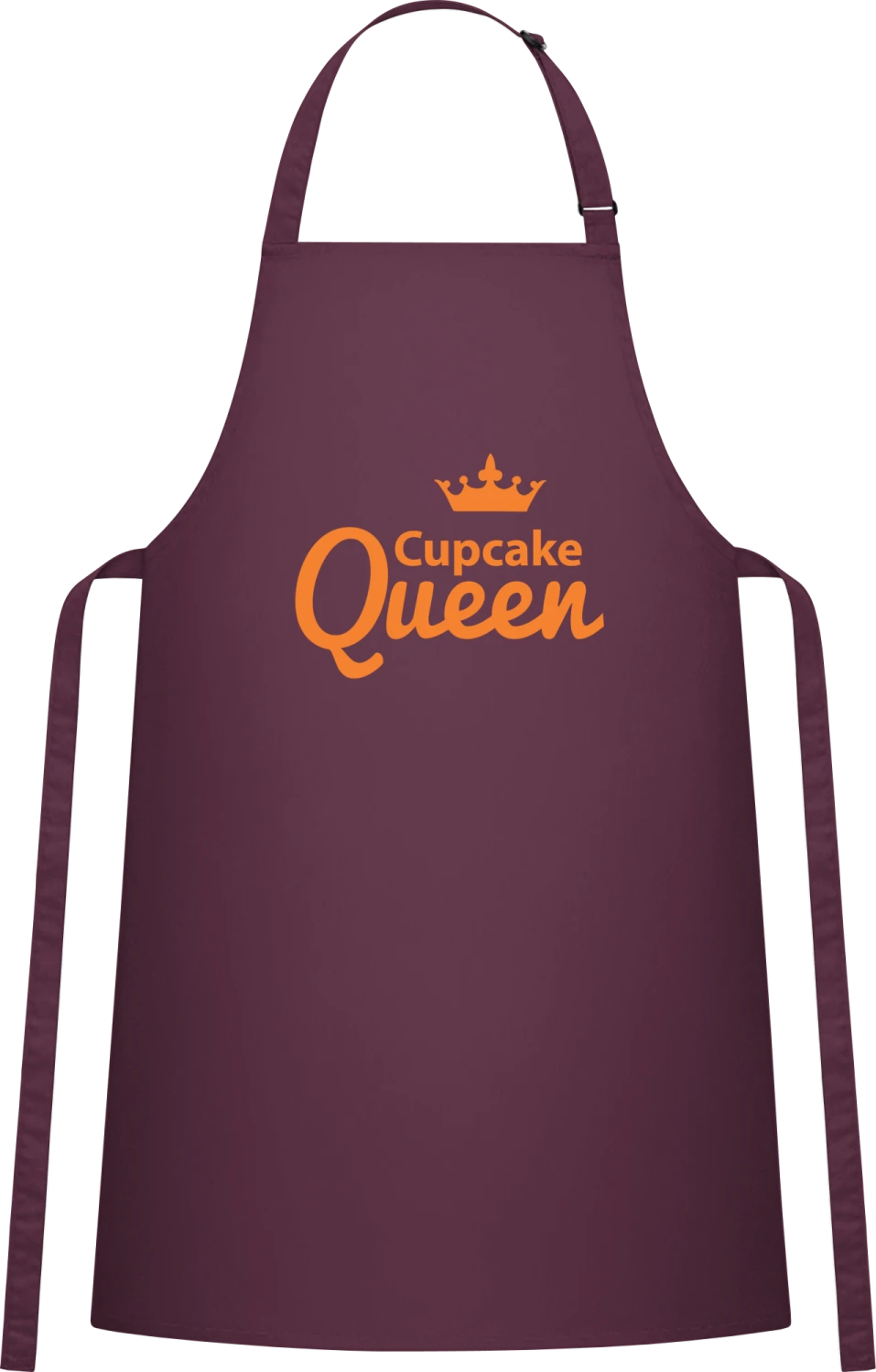 Cupcake Queen - Aubergine Cotton Bib Apron - Front