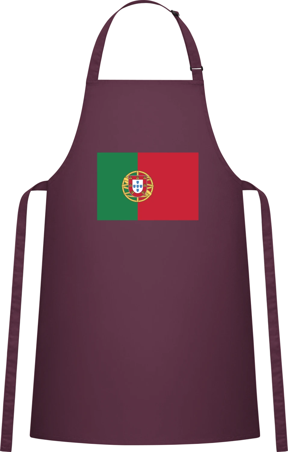 Flag of Portugal - Aubergine Cotton Bib Apron - Front