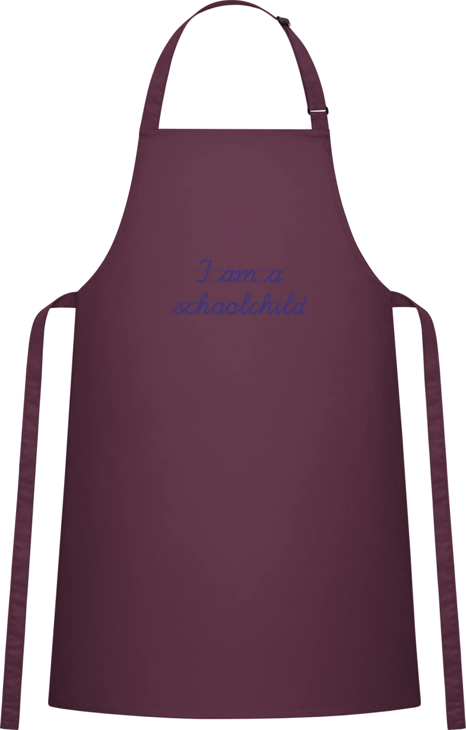 I Am A Schoolchild - Aubergine Cotton Bib Apron - Front