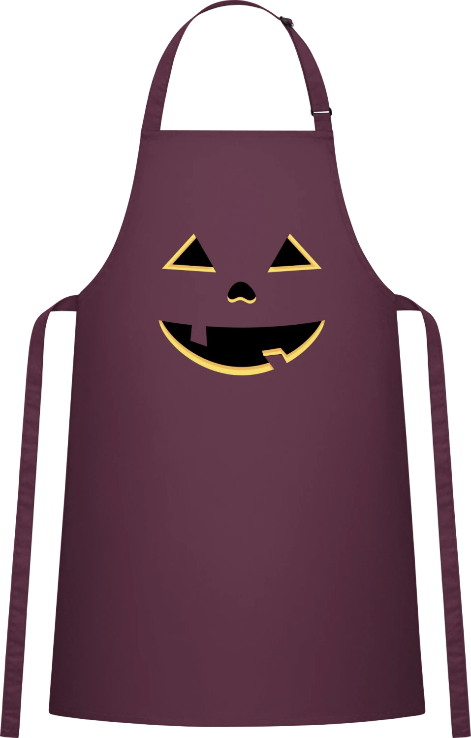 Pumpkin Face Halloween - Aubergine Cotton Bib Apron - Front